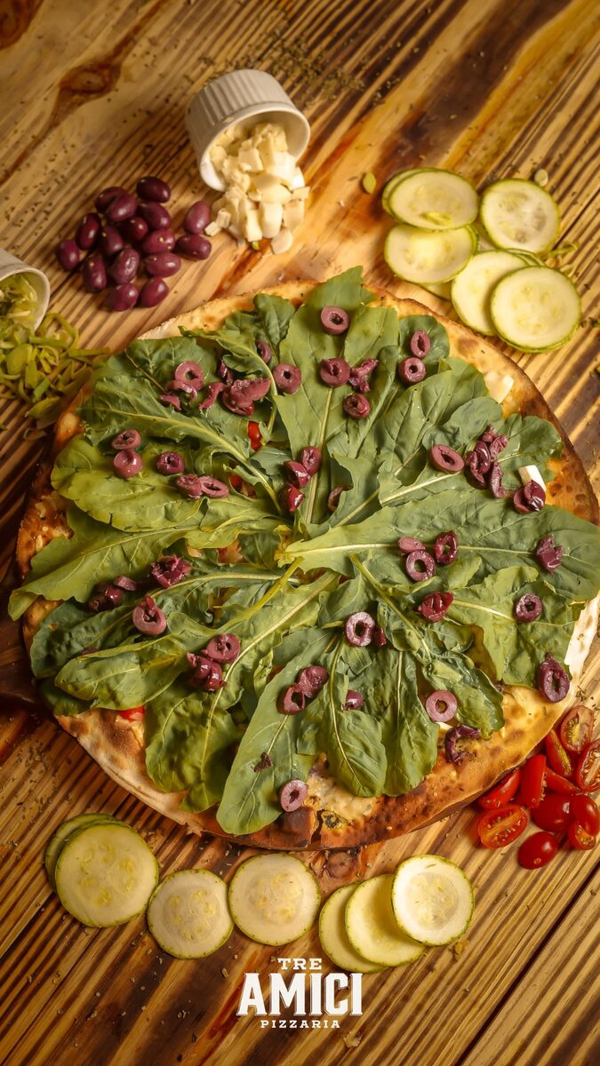 Pizza Sorella Abobrinha · massa fininha e crocante